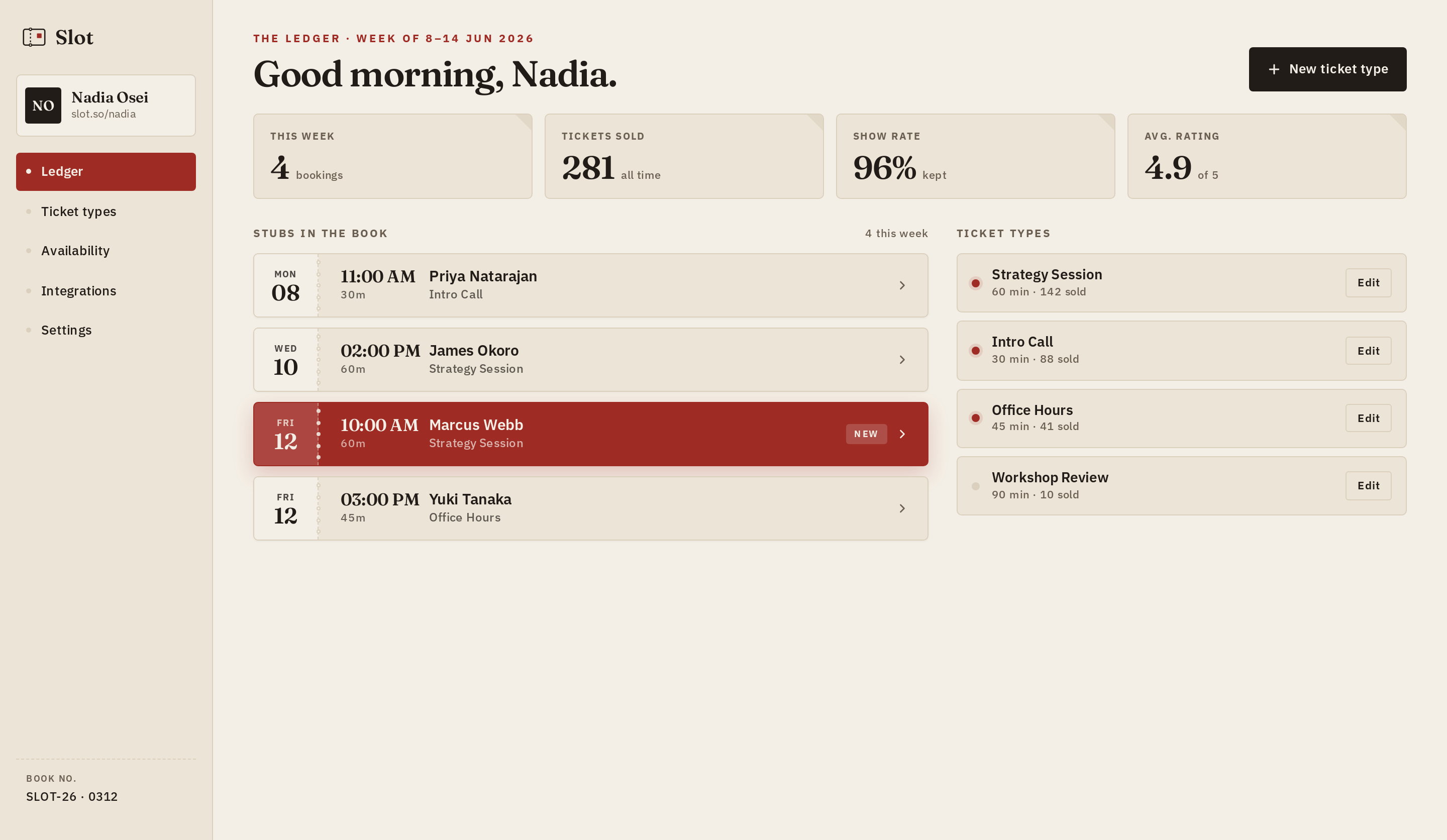 Dashboard screen