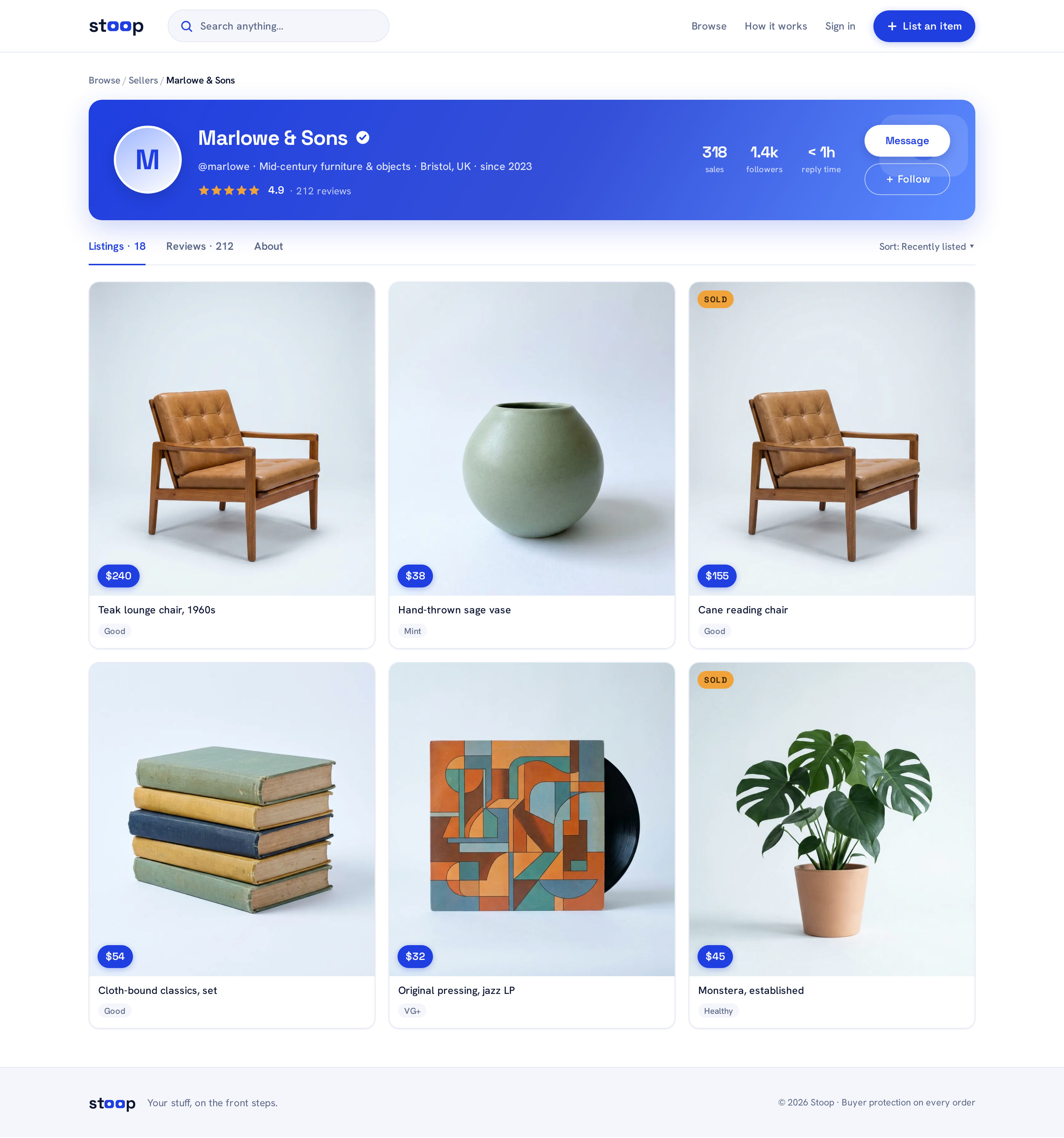 Storefront screen
