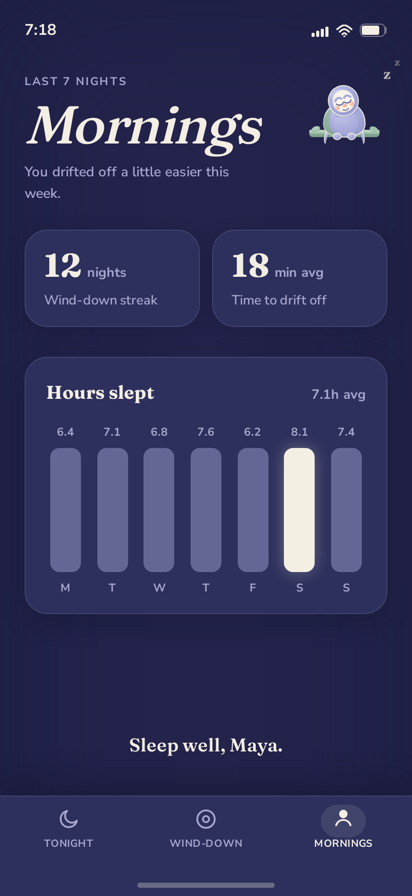 Mornings screen