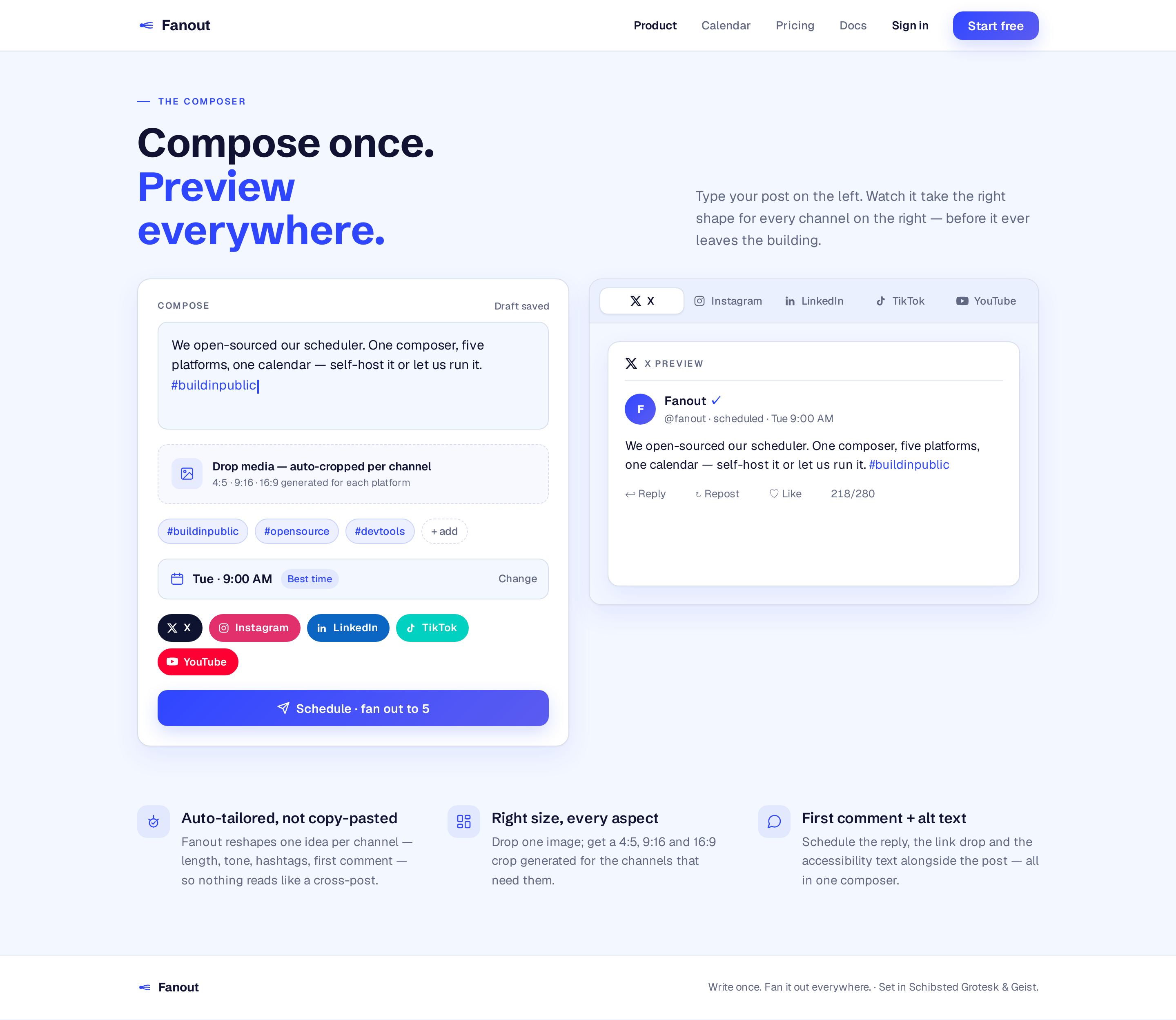 Composer screen