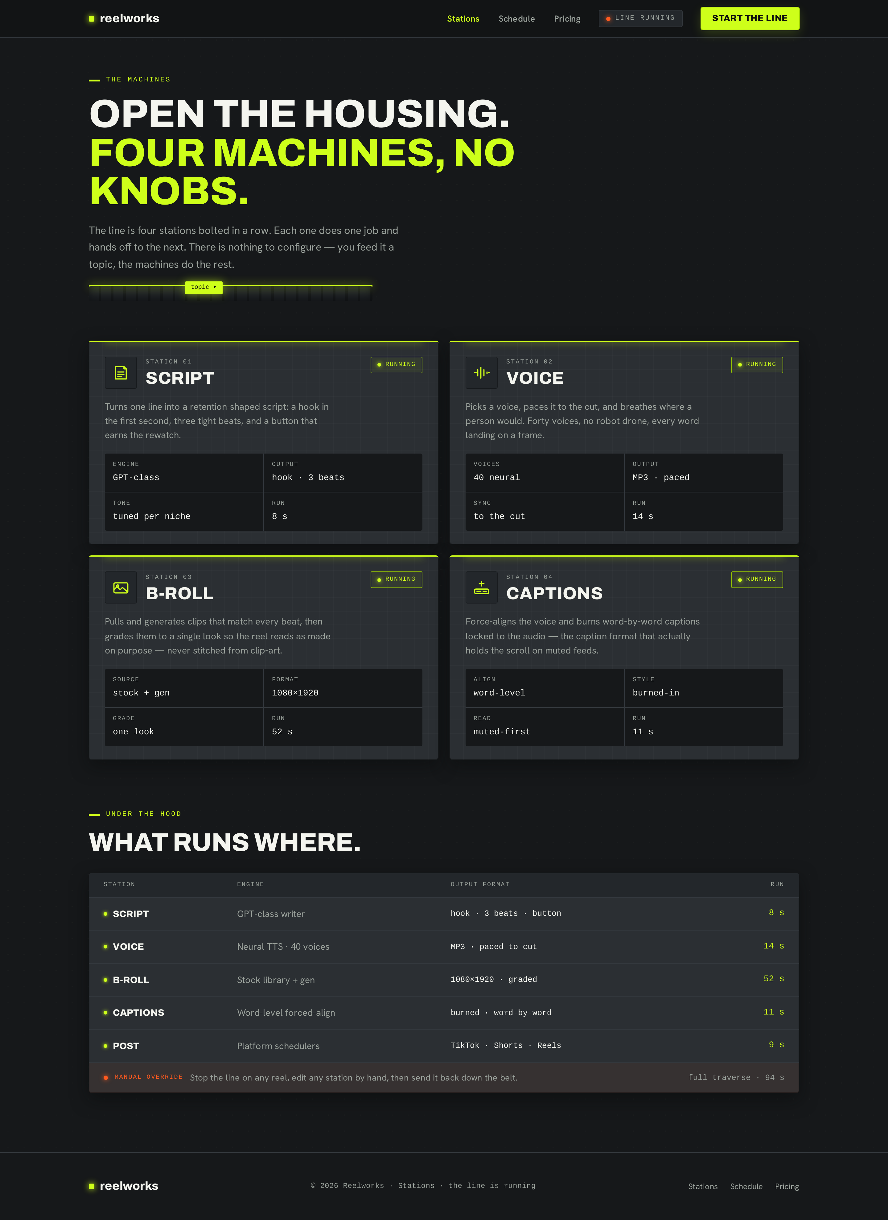 Stations screen