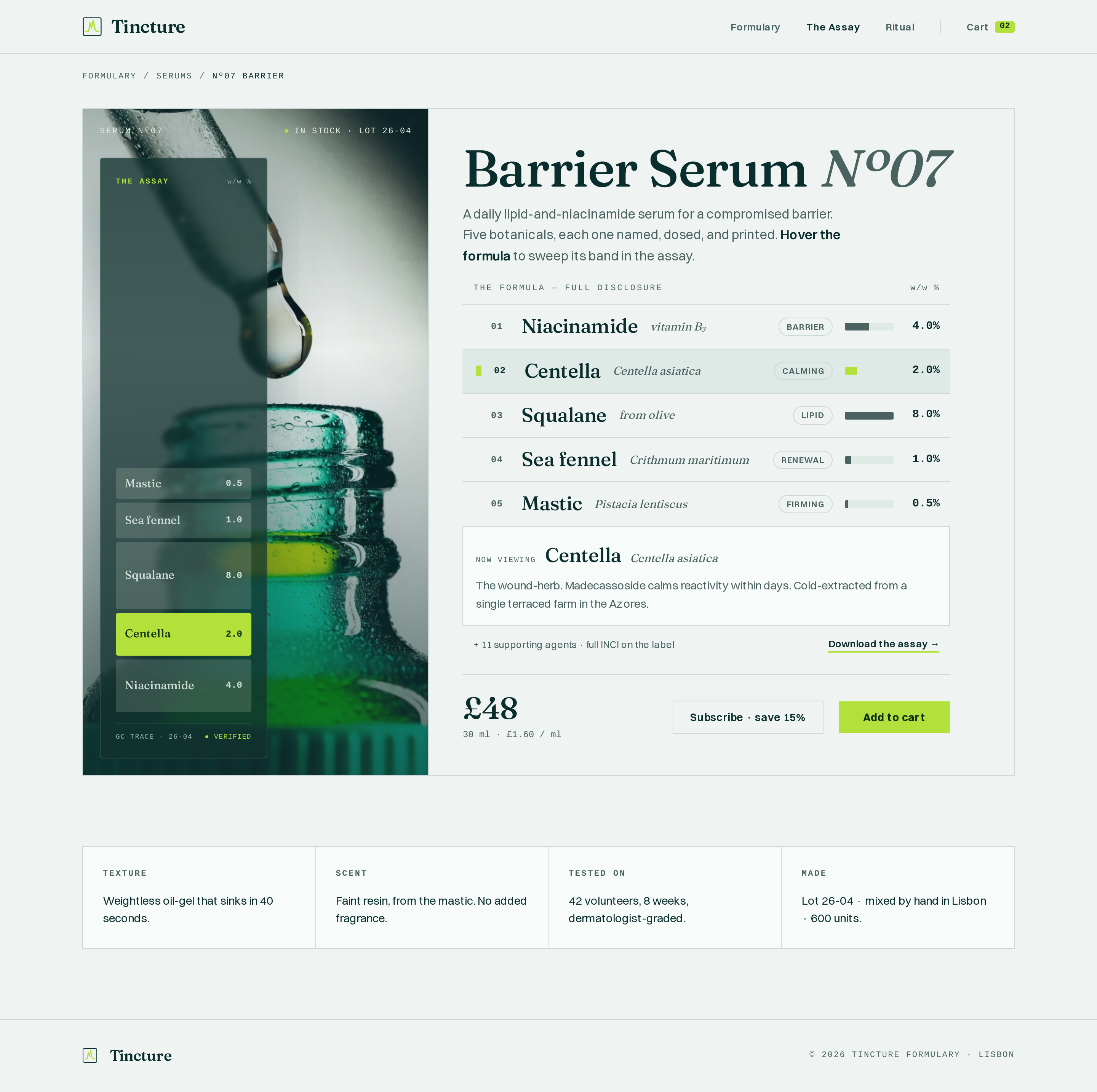 Formula screen