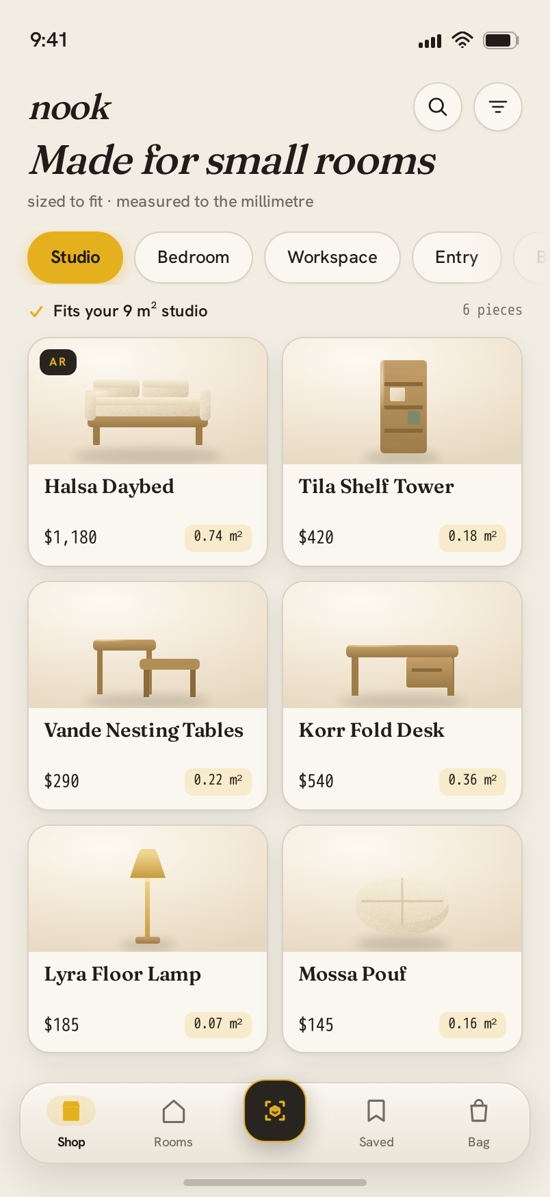 Shop screen