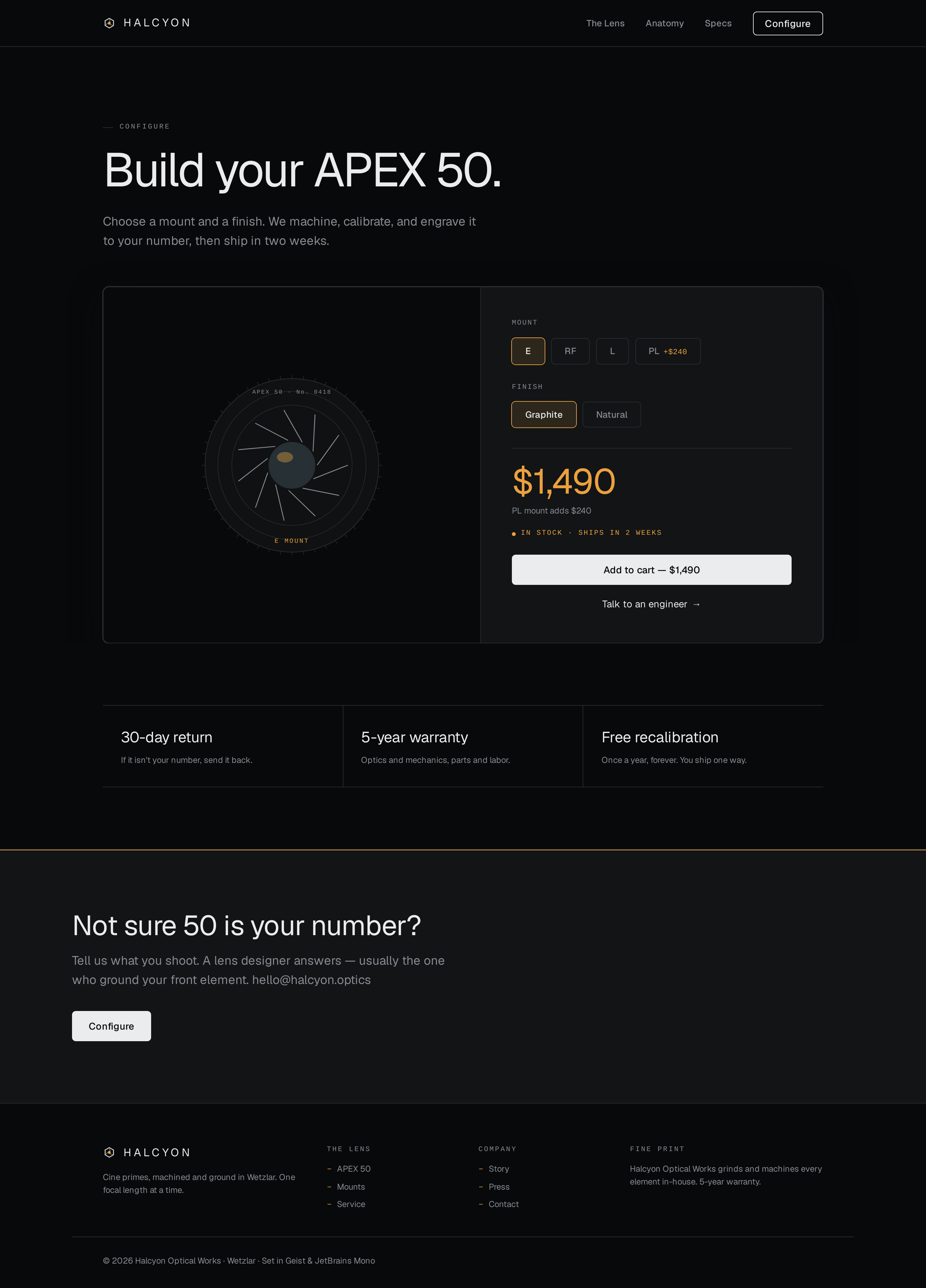 Order screen
