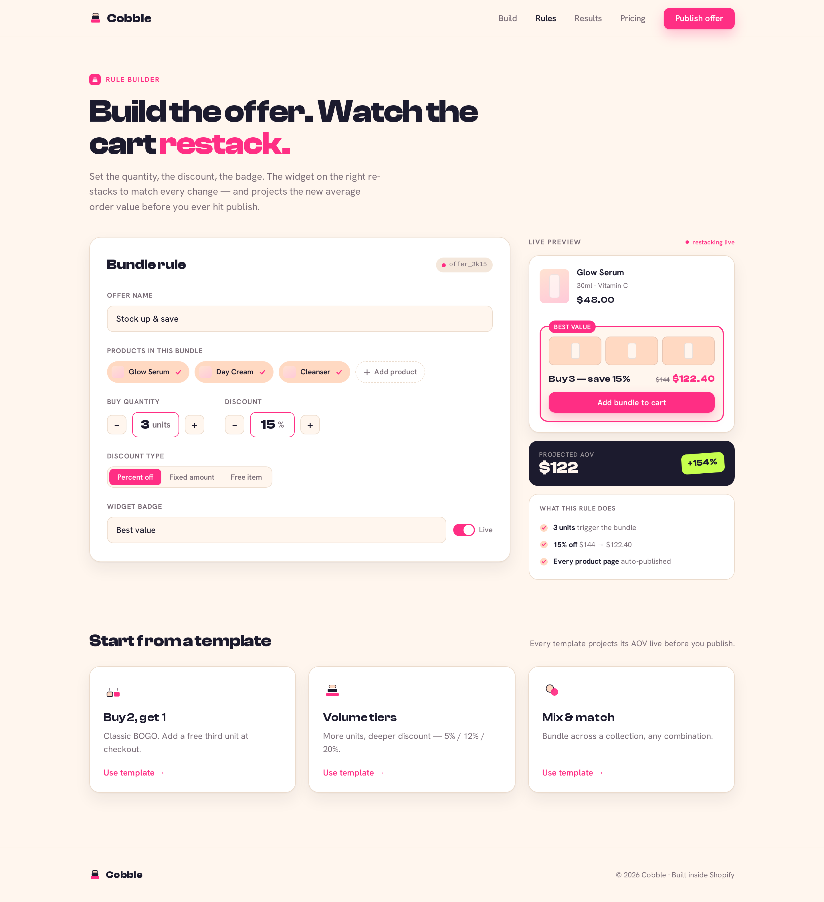Rules screen