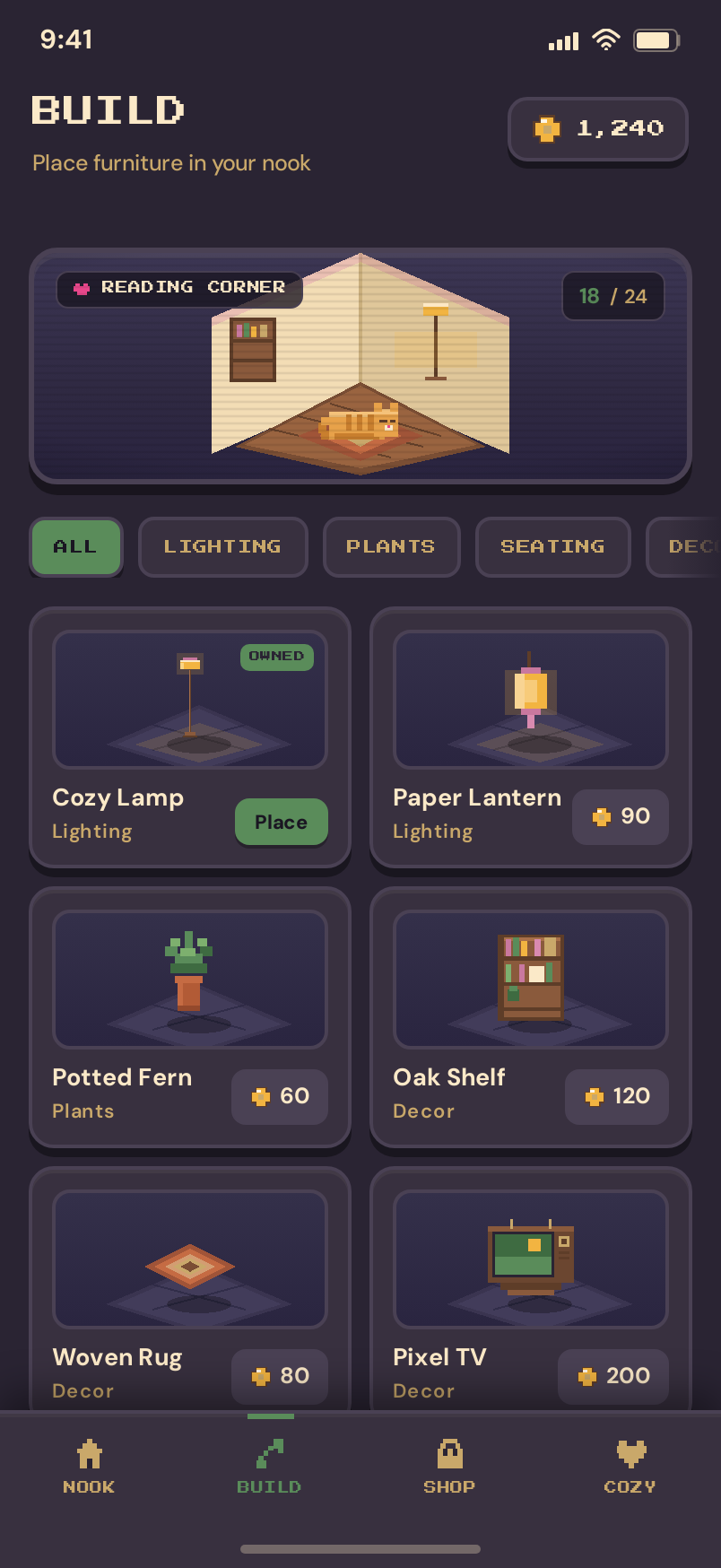 Build screen