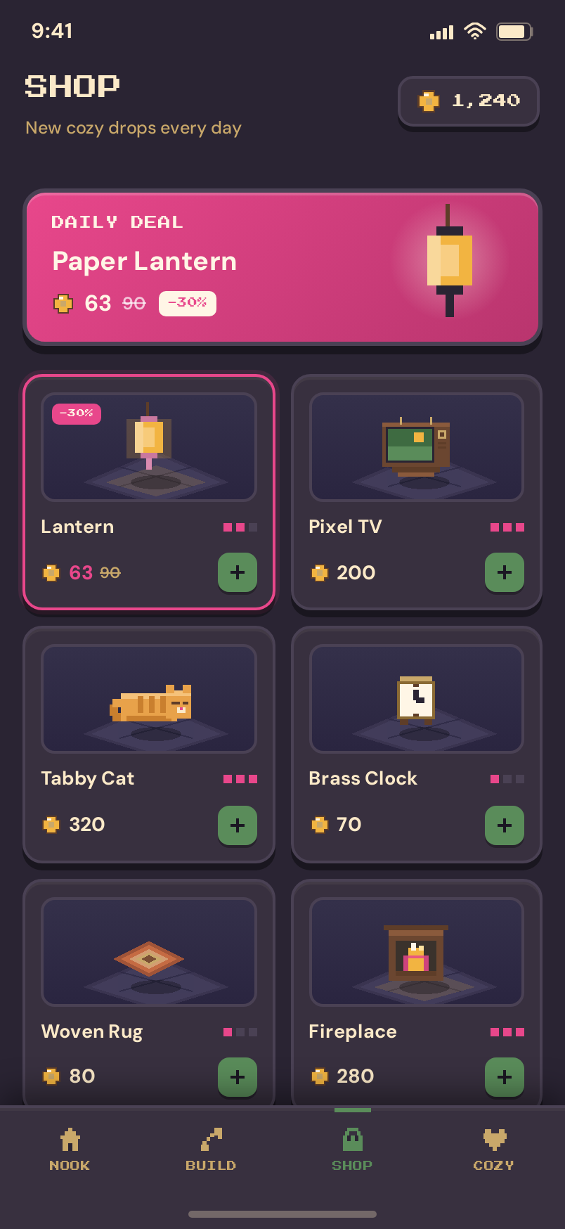 Shop screen