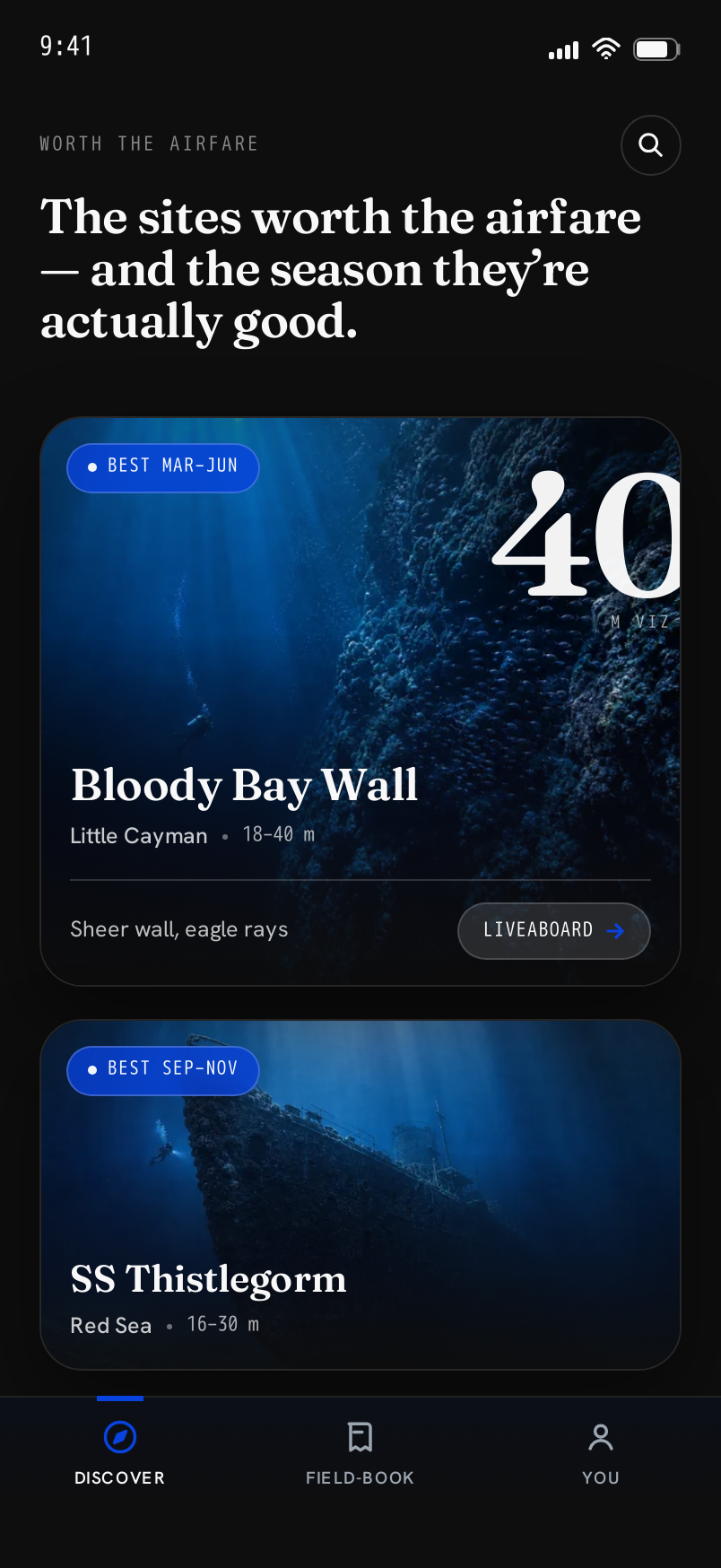 Discover screen