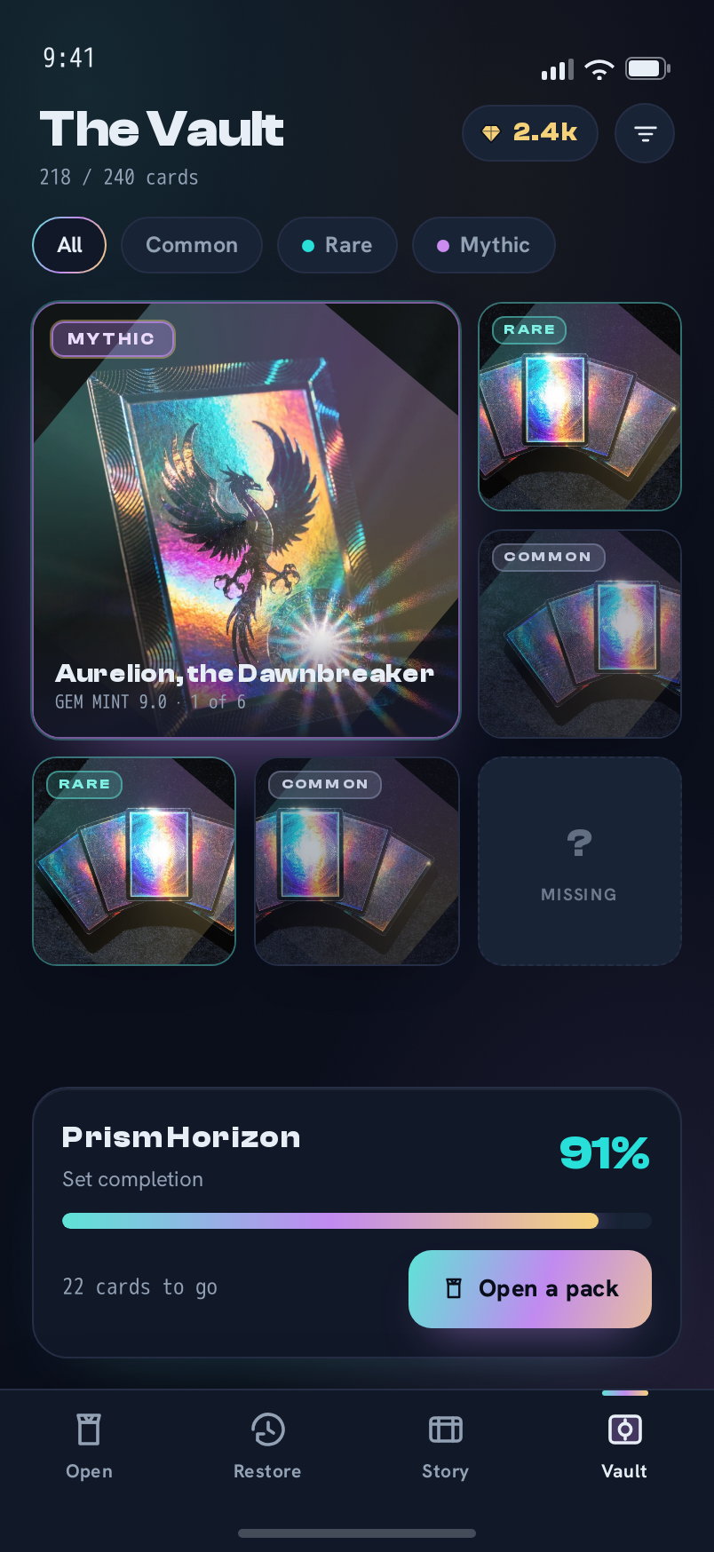 Vault screen