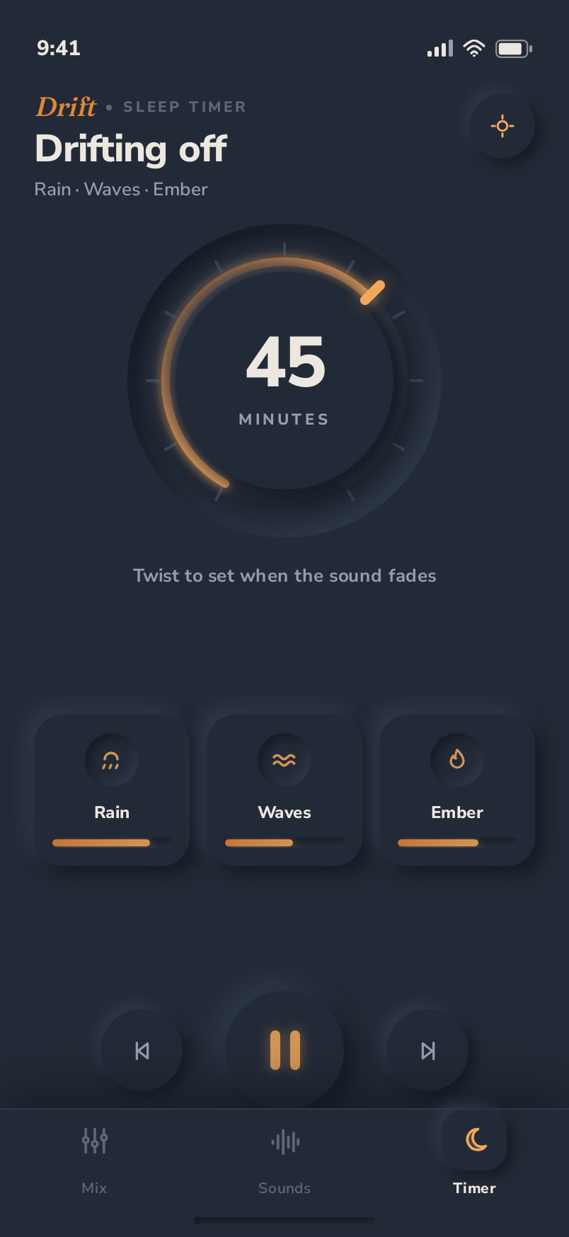 Timer screen