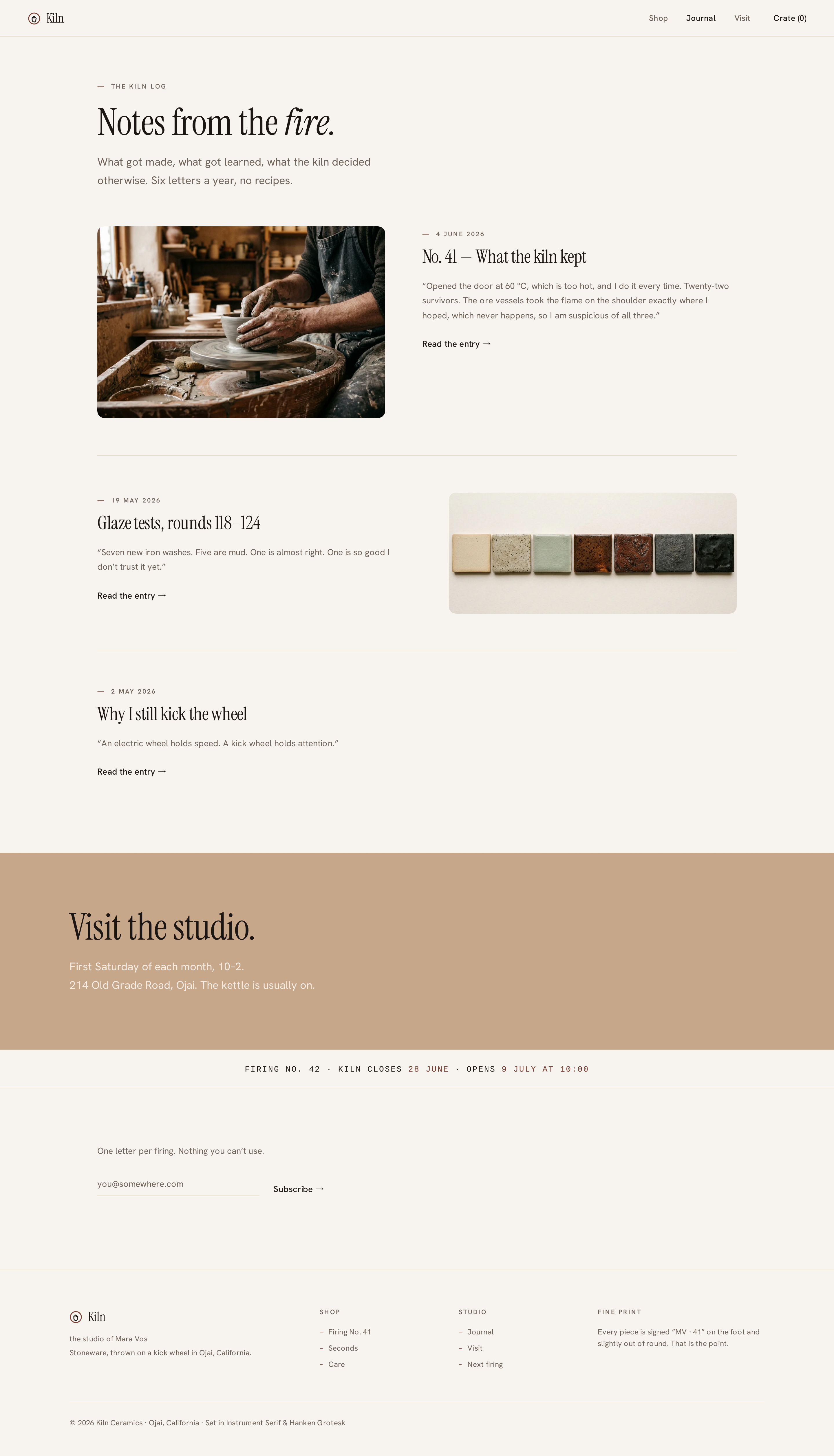 Journal screen