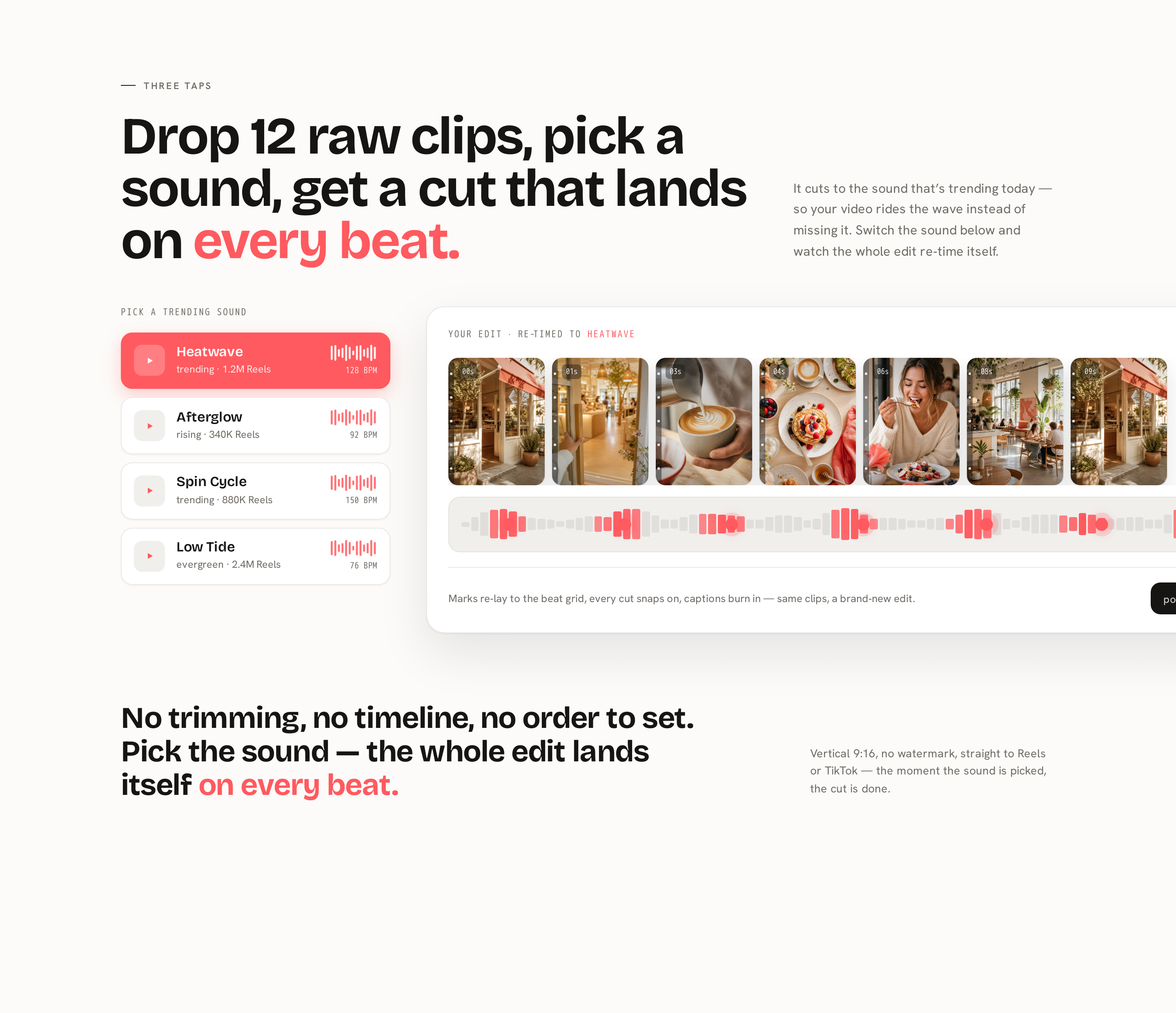 Sounds screen