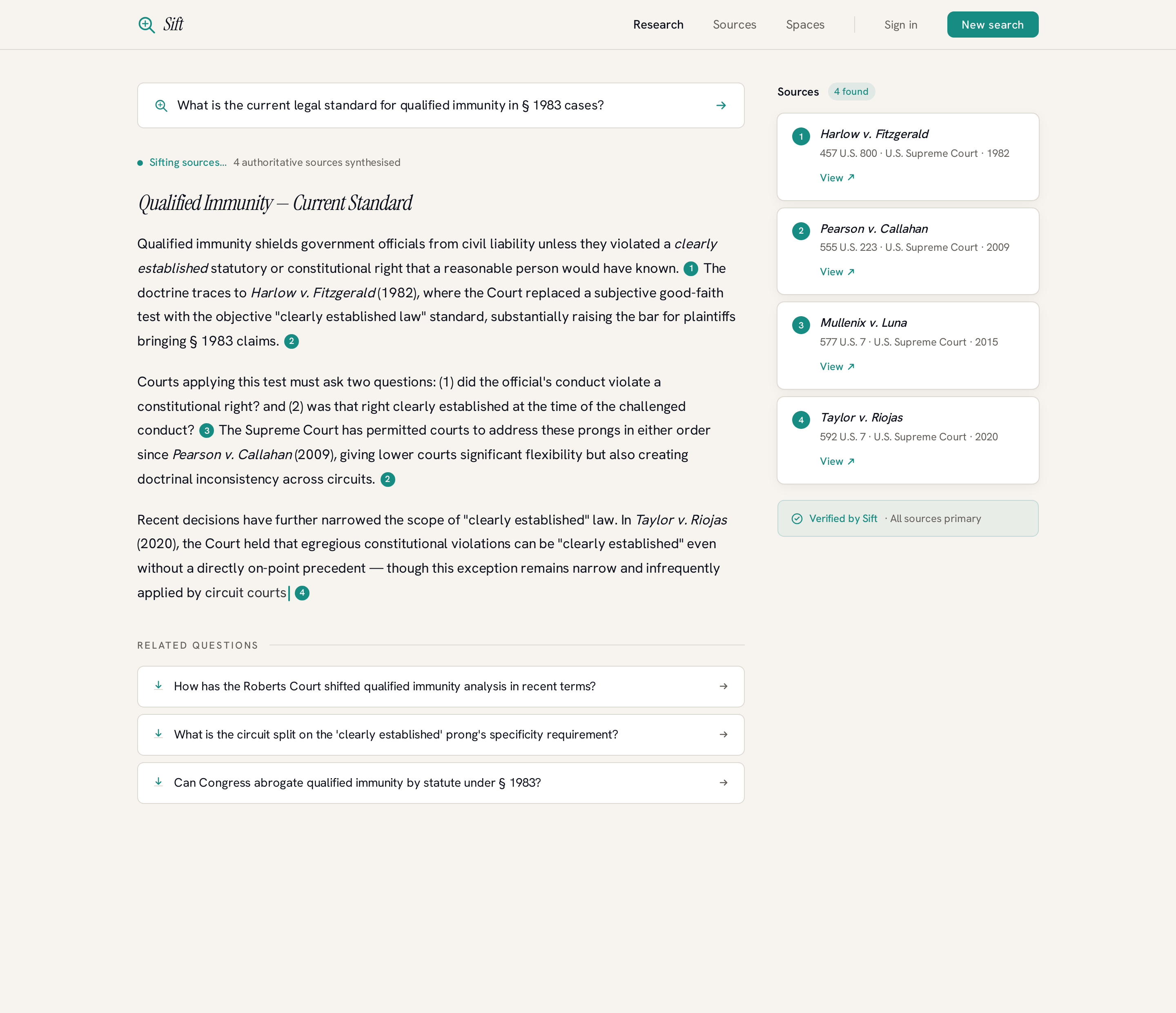 Answer screen