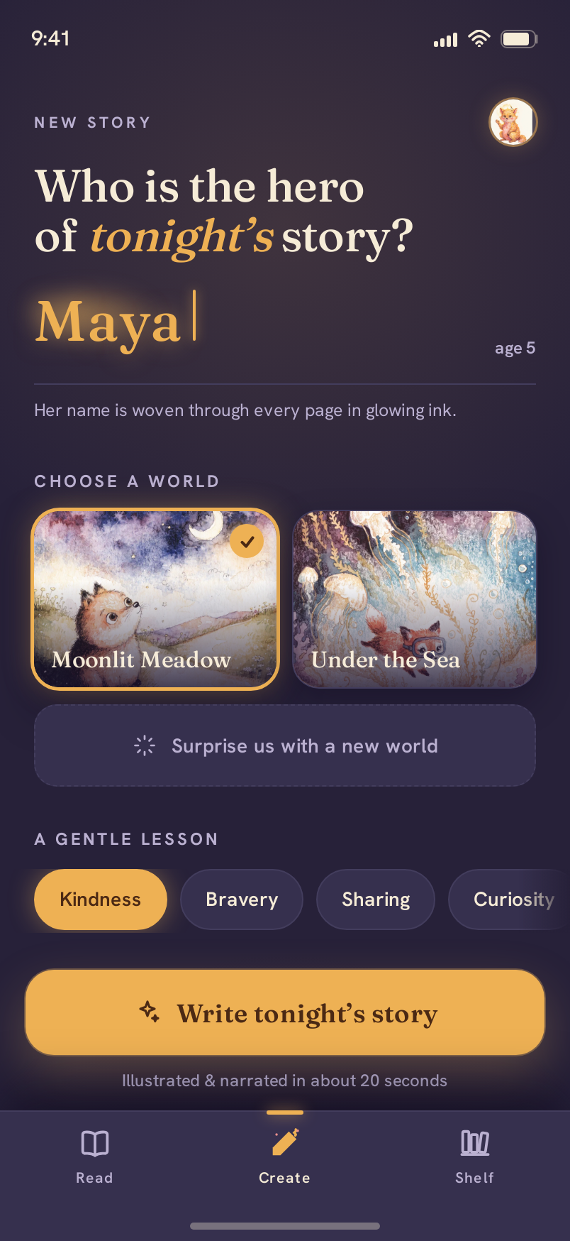 Create screen