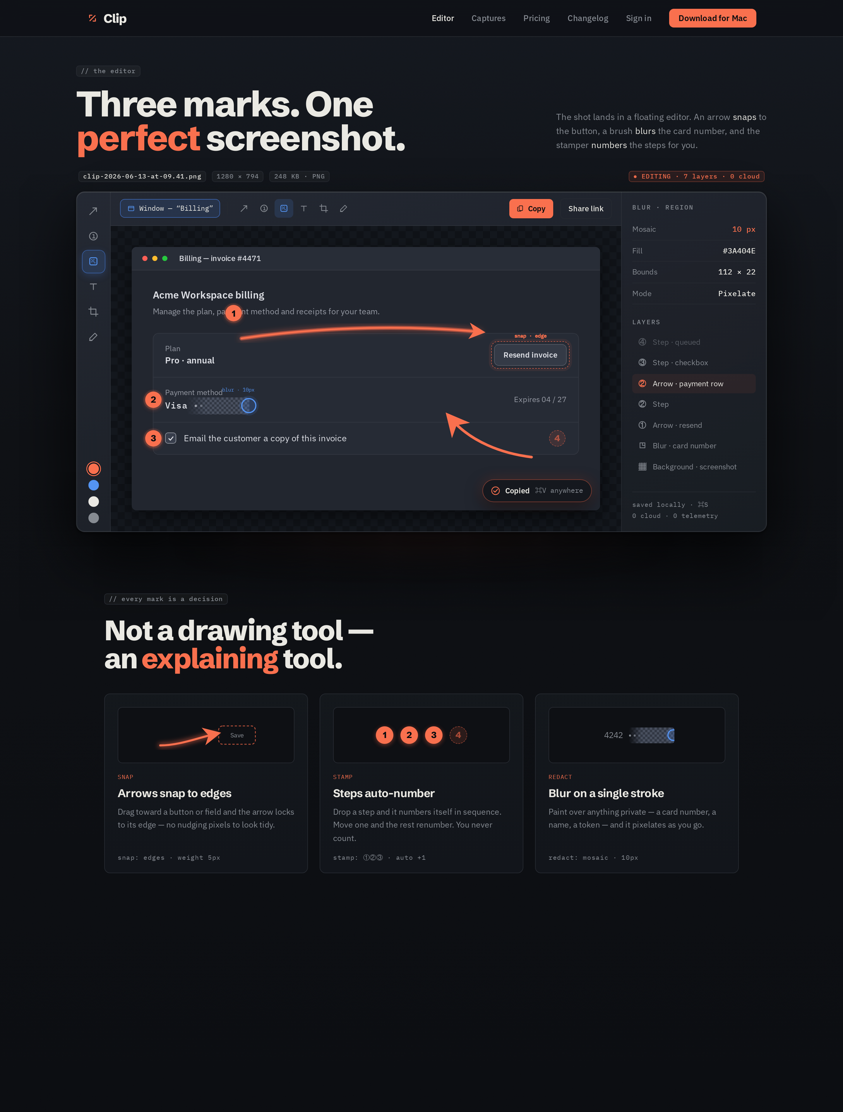 Editor screen