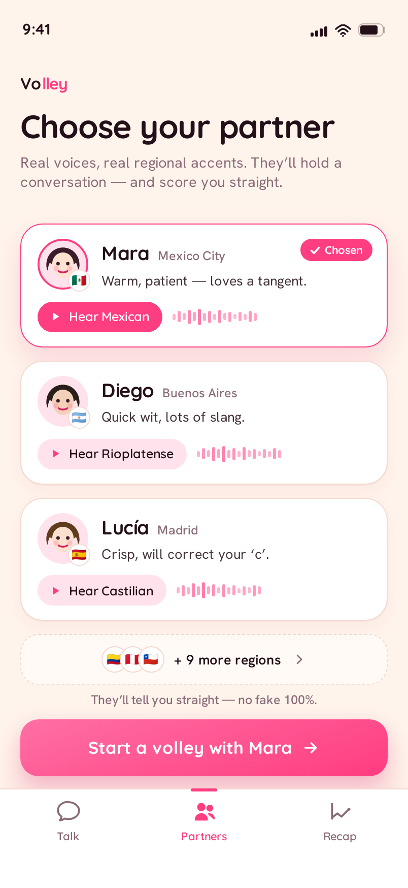 Partners screen