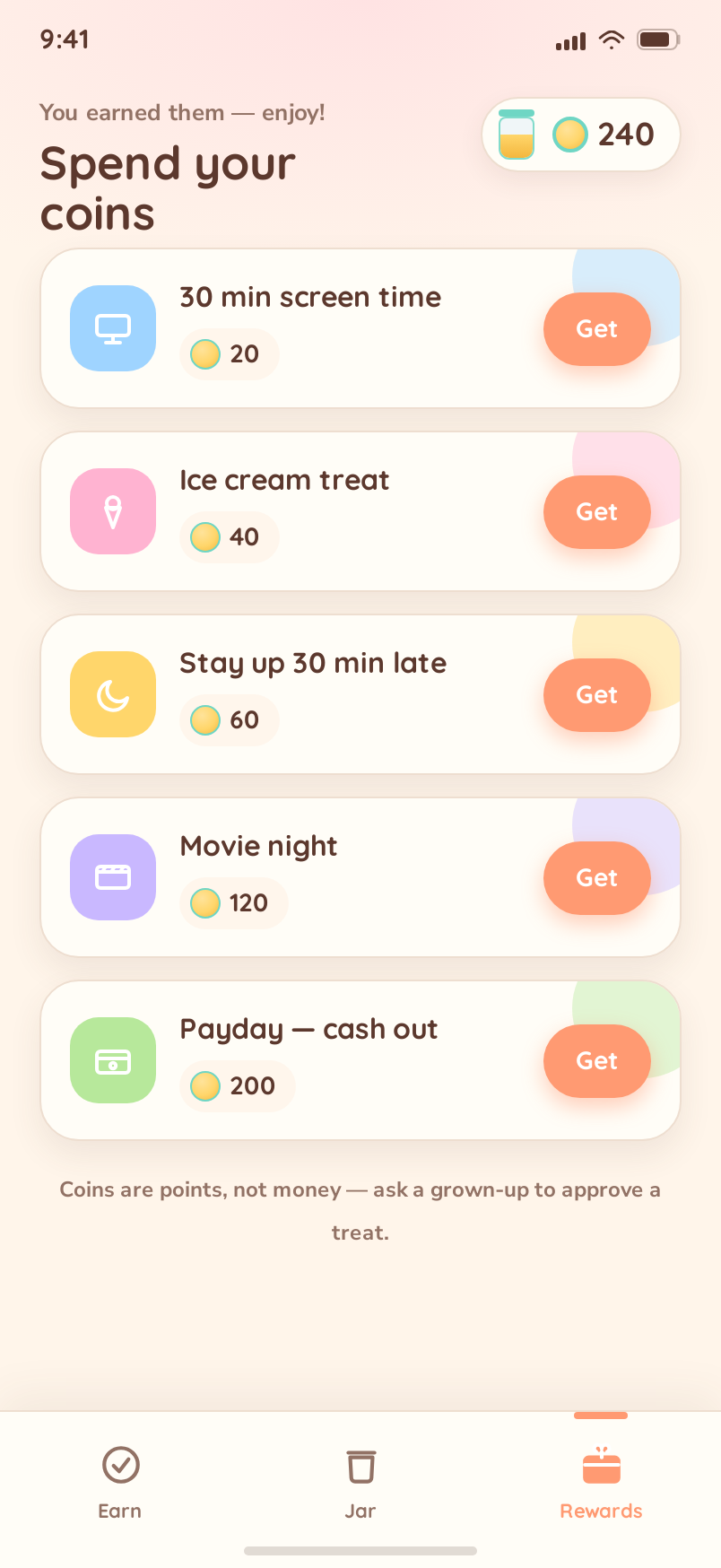 Rewards screen