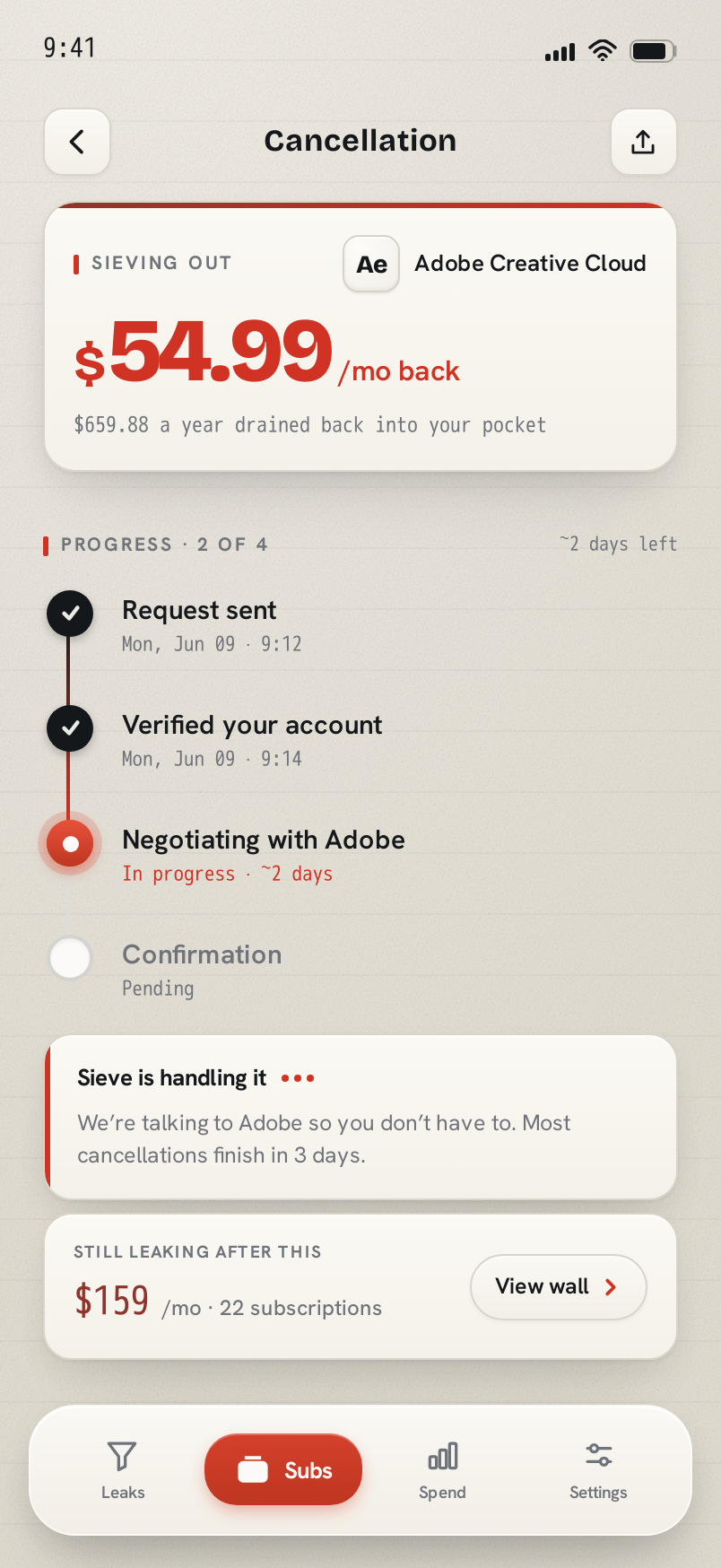 Tracker screen